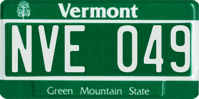 VT license plate NVE049