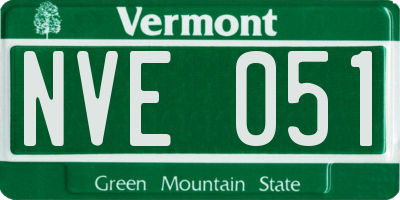 VT license plate NVE051