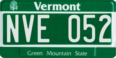 VT license plate NVE052