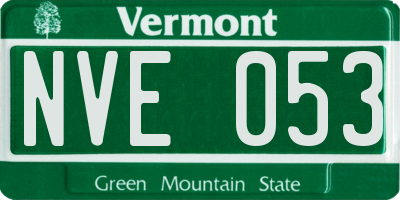 VT license plate NVE053