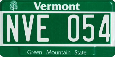 VT license plate NVE054