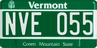 VT license plate NVE055