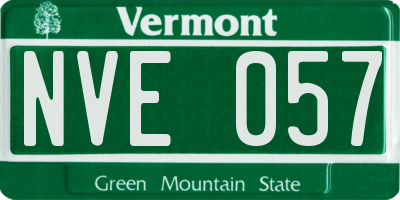VT license plate NVE057