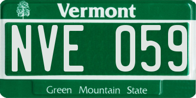 VT license plate NVE059