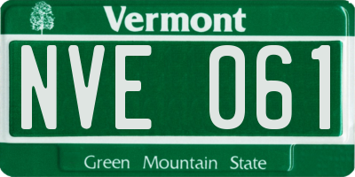 VT license plate NVE061
