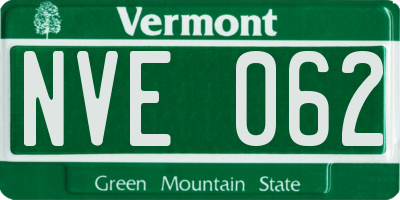 VT license plate NVE062