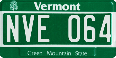 VT license plate NVE064