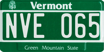 VT license plate NVE065