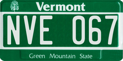 VT license plate NVE067