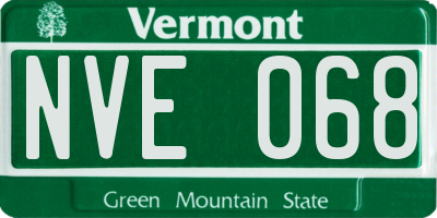 VT license plate NVE068