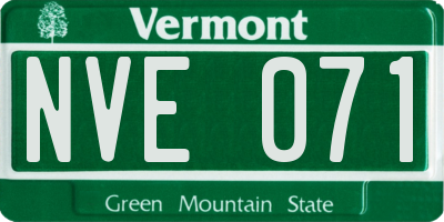 VT license plate NVE071