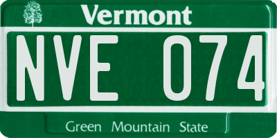 VT license plate NVE074