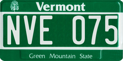 VT license plate NVE075
