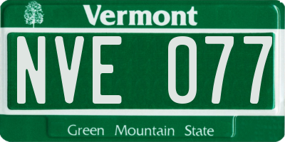 VT license plate NVE077