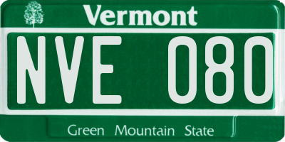 VT license plate NVE080