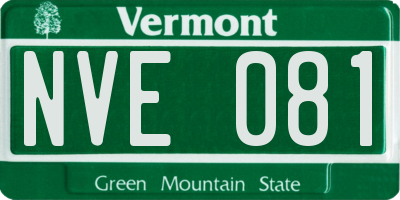VT license plate NVE081