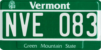 VT license plate NVE083