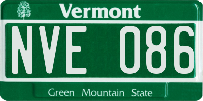 VT license plate NVE086