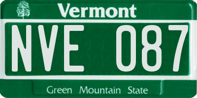 VT license plate NVE087