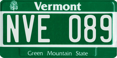 VT license plate NVE089