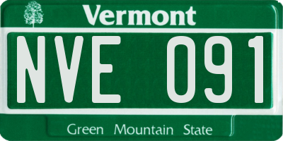 VT license plate NVE091