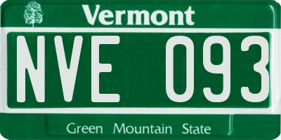 VT license plate NVE093