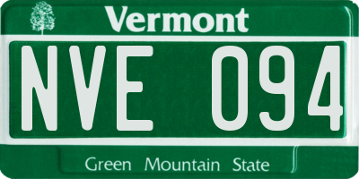 VT license plate NVE094