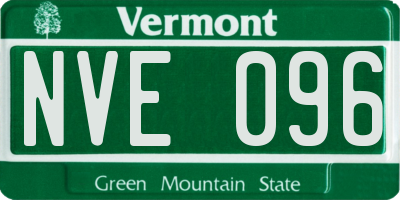 VT license plate NVE096