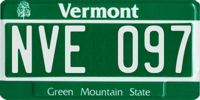 VT license plate NVE097