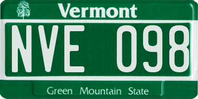 VT license plate NVE098