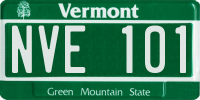 VT license plate NVE101