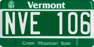 VT license plate NVE106