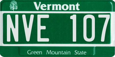 VT license plate NVE107