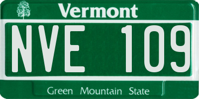 VT license plate NVE109