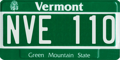 VT license plate NVE110