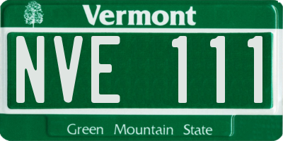 VT license plate NVE111
