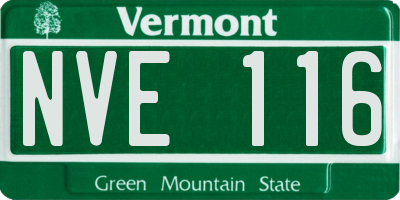 VT license plate NVE116