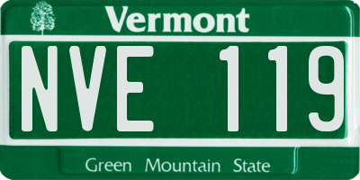 VT license plate NVE119