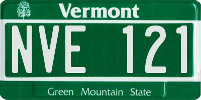 VT license plate NVE121
