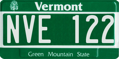 VT license plate NVE122