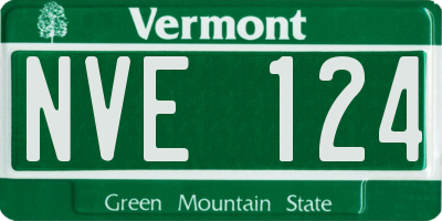 VT license plate NVE124