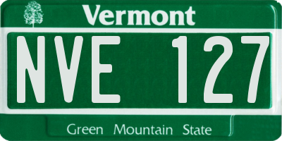 VT license plate NVE127