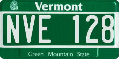 VT license plate NVE128