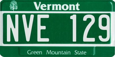 VT license plate NVE129