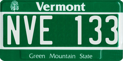 VT license plate NVE133