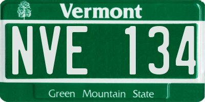 VT license plate NVE134