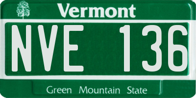 VT license plate NVE136