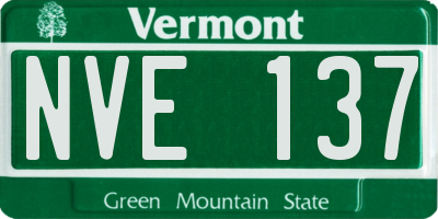 VT license plate NVE137
