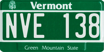 VT license plate NVE138