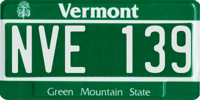VT license plate NVE139